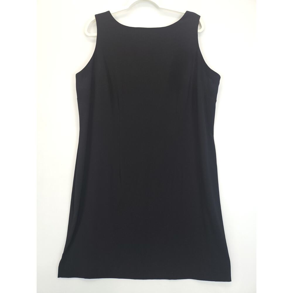 Amanda Smith Black Shift Dress Sleeveless Zip Women 18W Office Staple Layering